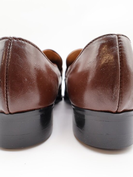 Barclay Men\'s 10.5 D Brown Leather Slip-On Dress Loafers Vintage USA Made main image 12